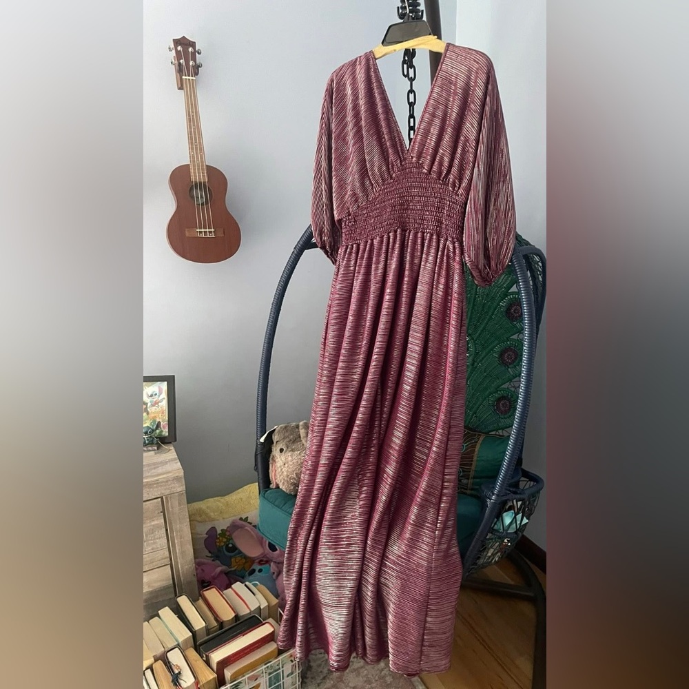ByVinnik Burgundy Metallic Colla Voce Gown